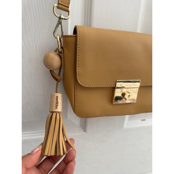 Aarikka Helle  women's Cream Tan leather Shoulder crossbody Bag - Picture 5 of 12